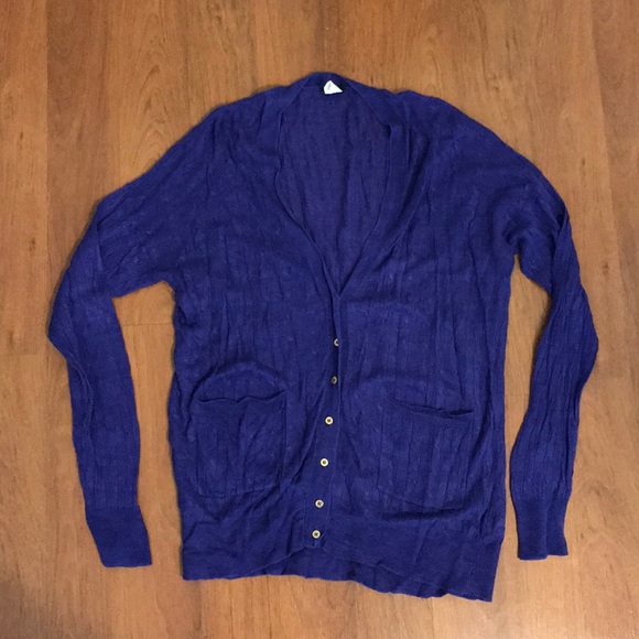 J CREW | purple button down lightweight sweater - Picture 1 of 2